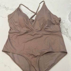 Eloquii pink sparkly bathing suit